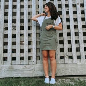 Green Vintage Compass Overall Dress